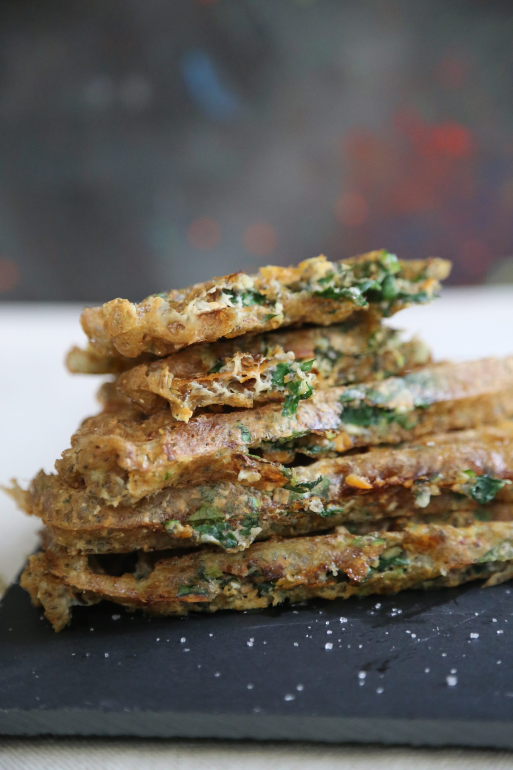 spinach wafles
